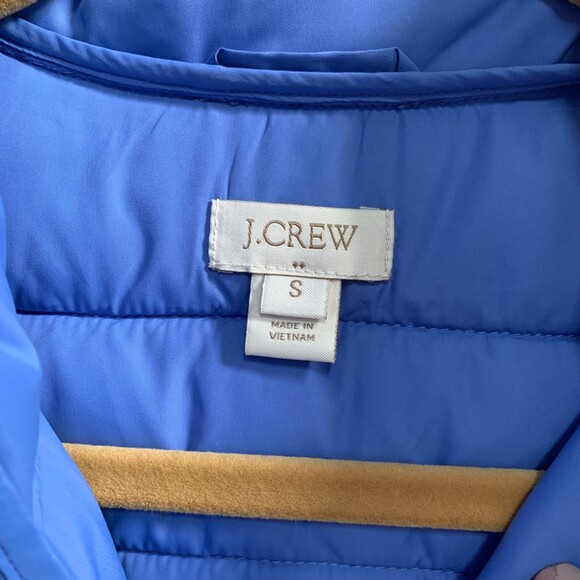 J. Crew Puffer Vest Women's Size Small Full Zip Mock Neck Periwinkle Blue Preppy - Picture 6 of 9